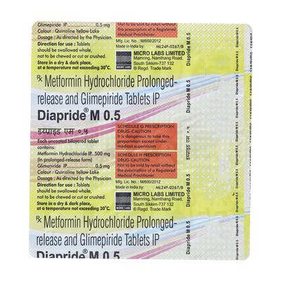 Diapride M 0.5mg Tablet 15'S - Diabetes-Ant