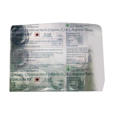 Corcium D3 Tablet 15'S - Supplements-Sup