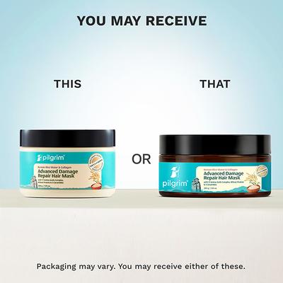 Pilgrim Korean Rice Water & Collagen Advanced Damage Repair Hair Mask Prevents Breakage & Split Ends 200 gm - Hair Masks & Packs