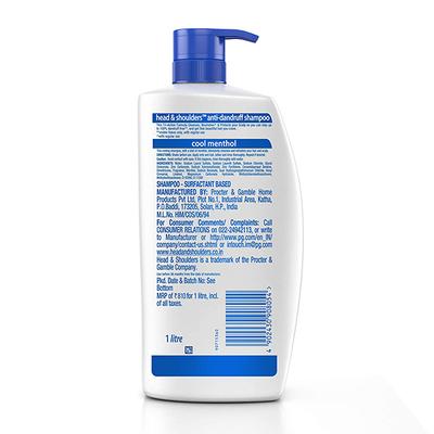 Head & Shoulders Cool Menthol Anti Dandruff Shampoo for Women & Men 1000 ml - Shampoos