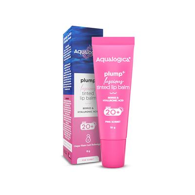 Aqualogica Pink Sorbet Plump + Luscious Tinted Lip Balm With Berries And Hyaluronic Acid 10 gm - Lip Balms
