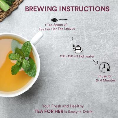 The Tea Ark Tea For Her Tea Powder- Organic Spearmint 100 gm (Pouch) - Green/Herbal Teas