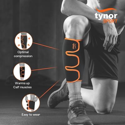 Tynor Shin & Calf Support Neoprene - Black & Green (Universal) 1's - Knee/Ankle/Leg/Foot Supports