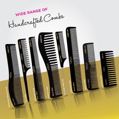 Vega Handcrafted Comb Black (HMBC - 406) 1's - Hair Combs