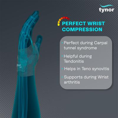 Tynor Wrist Brace with Thumb (One Size Fits All) (E 06) - Knee/Ankle/Leg/Foot Supports