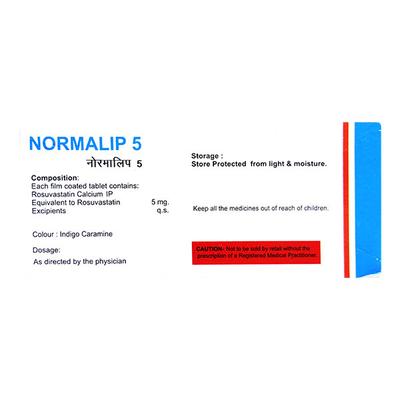 NORMALIP 5mg Tablet 10's - High Cholesterol-Dys