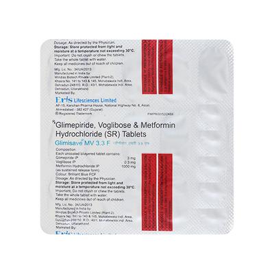 Glimisave MV 3.3 F Tablet 15'S - Diabetes-Ant