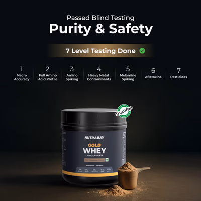 Nutrabay Gold Concentrate Whey Protein - Rich Chocolate Cream 500 gm - Whey Proteins