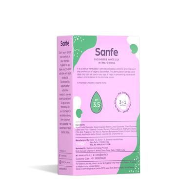 Sanfe 3 IN 1 Intimate Wipes - Cucumber & White Lily (Pack of 20) - Intimate Care