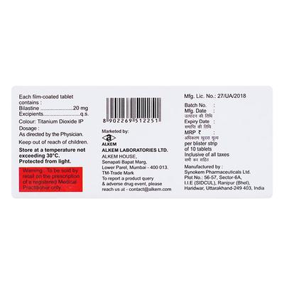 PRULASTIN 20mg Tablet 10's - Allergies-Ant