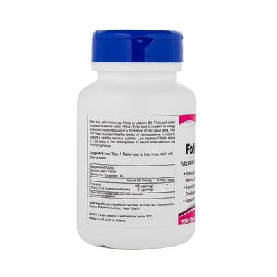 Healthvit Folvitan-B12 Folic Acid 400 mcg Vitamin B12 5 mcg-Tablets 60's - Multi-Vitamins