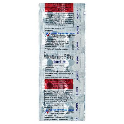 Extel 40mg Tablet 10'S - Hypertension-Ang