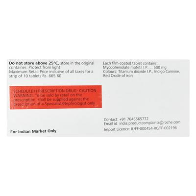 Cellcept 500 Tablet 10's - Immune Suppression