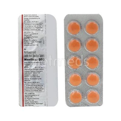 Norflox 200mg Tablet 10'S - Bacterial Infections-Qui