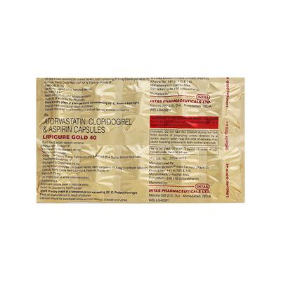 LIPICURE GOLD 40mg Capsule 10's - High Cholesterol-Dys