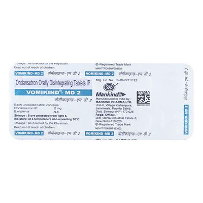 Vomikind MD 2mg Tablet 10'S - Vomitting/Emesis-Ant