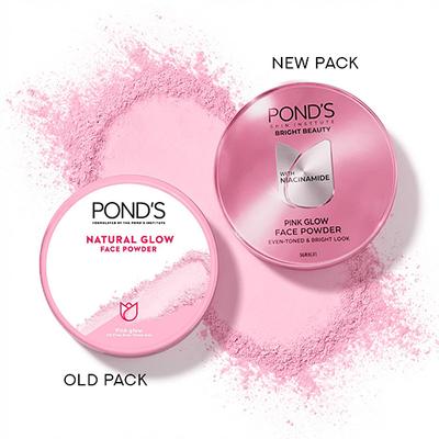 Ponds Natural Glow Face Powder, Pink Glow - 30 gm - Talcum Powders