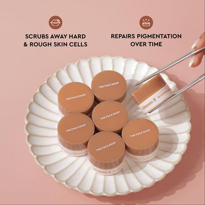 The Face Shop Vitamin E Gentle Exfoliating Lip Scrub with Korean Rice for Soft, Smooth, Glowy Lips 7 gm - Lip Scrubs