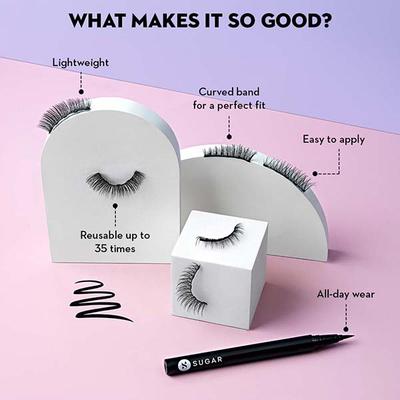Sugar Cosmetics Maximeyes Drama Magnetic Eyelashes And Eyeliner 03 Melodrama 3 ml - Eyeliners
