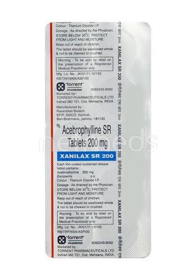 Xanilax SR 200mg Tablet 10'S - Asthma/COPD-Ast
