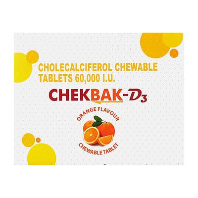 Chekbak D3 Orange Flavour Chewable Tablet 4'S - Supplements-Vit