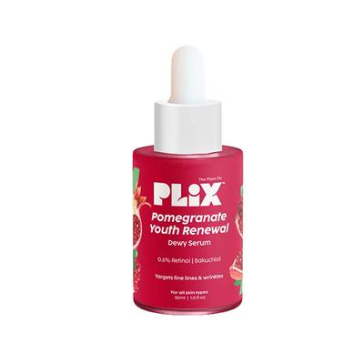 PLIX Pomegranate 0.6% Retinol & 0.2% Bakuchi Oil Face Serum for Reverse Aging, Reduces Fine Lines & Wrinkles for Men & Women, 100% Vegan 30 ml - Face Gels