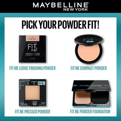 Maybelline New York Fit Me 12Hr Matte+Poreless Powder SPF28 PA+++ Oil Control Compact, 115 Ivory 8gm - Compact Powder