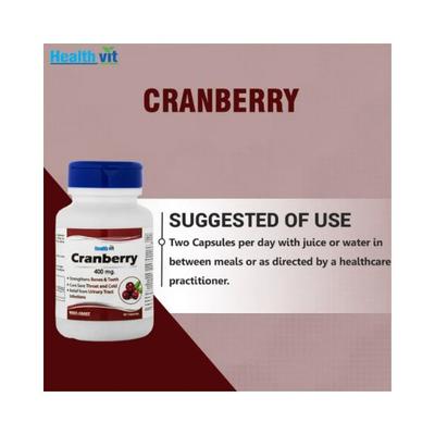 Healthvit Cranberry Extract - Capsules For Fat Loss & Women Care 60's - General Health