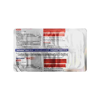 DAPAMAC TRIO 1000mg Tablet 10's - Diabetes-Ant