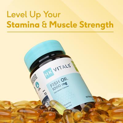 HK Vitals Fish Oil Capsule for Men and Women (1000Mg Omega 3 with 180Mg Epa and 120Mg Dha) 90 Omega 3 Fish Oil Capsules 1's - Omega Fish Oil Fatty Acids