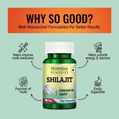 Morpheme Remedies Shilajit 500mg Extract 60's - Herbal Dietary Supplement