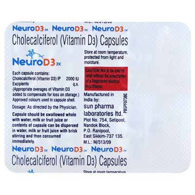 Neuro D3 2K Capsule 10'S - Supplements-Vit