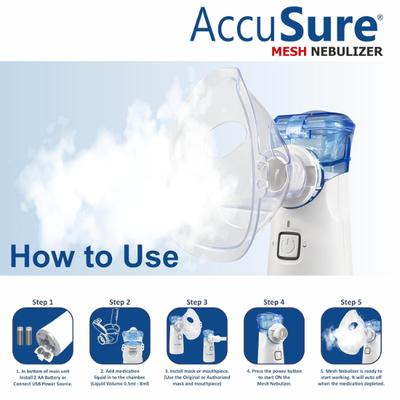 AccuSure Portable Mesh Nebuliser Machine (P02) 1's - Nebulizer & Vaporizer