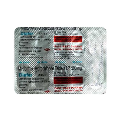 DIAFER 500mg Tablet 10's - Diabetes-Ant