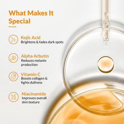 Fixderma Skarfix Plus 4% Kojic Acid Brightening Face Serum Fades Dark Spots & Hyperpigmentation 30 g - Face Serum