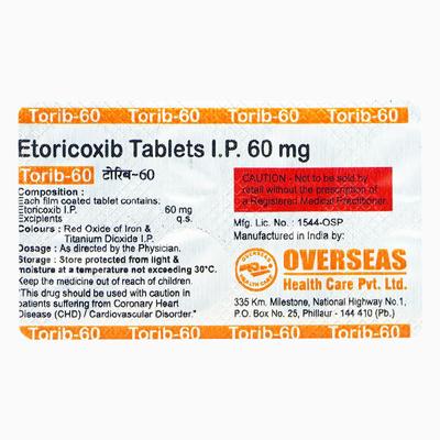 TORIB 60 Tablet 10's - Pain relief-Nsa