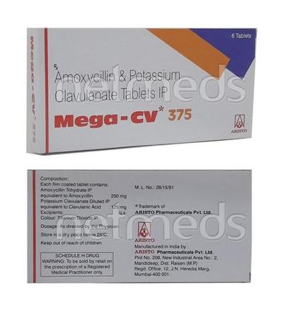 Mega CV 375mg Tablet 6'S - Bacterial Infections-Pen
