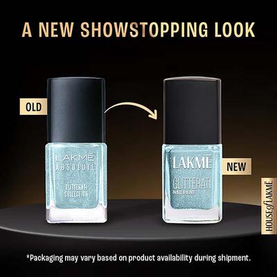 Lakme Absolute Glitterati Collection Nail Gloss 121 Icicle 12ml - Nail Polish