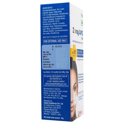 Zoray Aps SPF 50+ Sunscreen Gel 50gm - Sunscreen Preparations-Emo