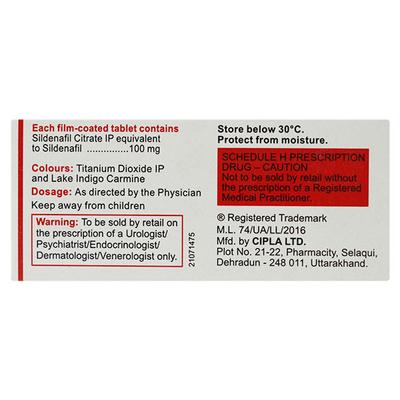 Suhagra 100mg Tablet 4'S - Impotence/Erectile Dysfunction (Ed)