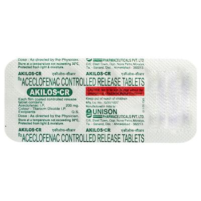 Akilos CR 200mg Tablet 10'S - Pain relief-Nsa