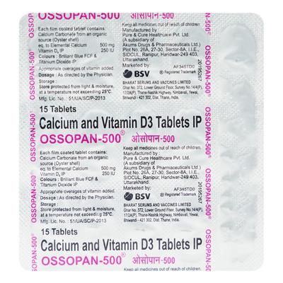 Ossopan 500mg Tablet 15'S - Osteoporosis-Age