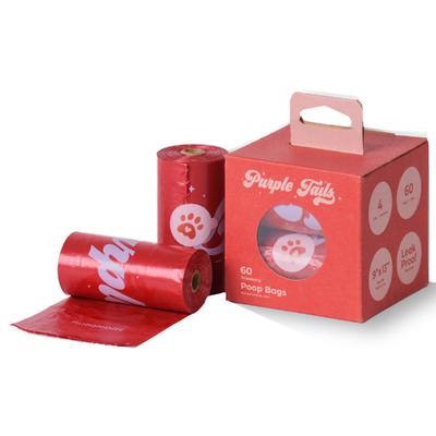 Purple Tails Dog Poop Bag Rolls - Strawberry 60's - Pet accessories