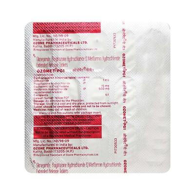 Ozomet Pg1 Tablet 15'S - Diabetes-Ant