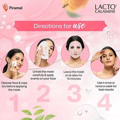 Lacto Calamine Green Tea Face Sheet Mask Instant Hydration Glycolic Acid and D-Panthenol 30 g - Sheet Masks