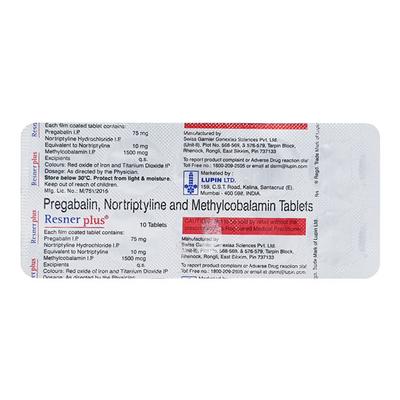 Resner Plus Tablet 10'S - Neuropathic Pain-Dru
