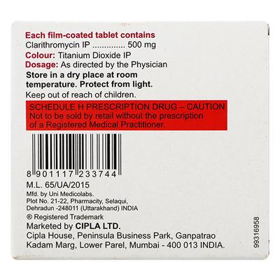 Zoclar 500mg Tablet 4'S - Bacterial Infections-Mac