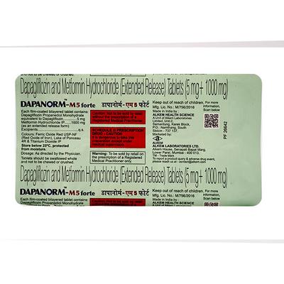DAPANORM M 5 FORTE Tablet 10's - Diabetes-Ant