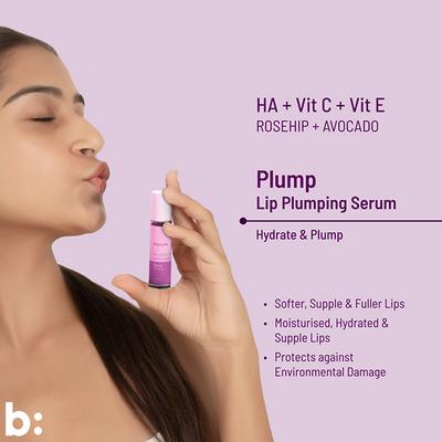 Biocule Plump Lip Plumping Serum Roll-On, With Vitamin C From Rosehip, 100% Natural 10 ml - Lip Balms