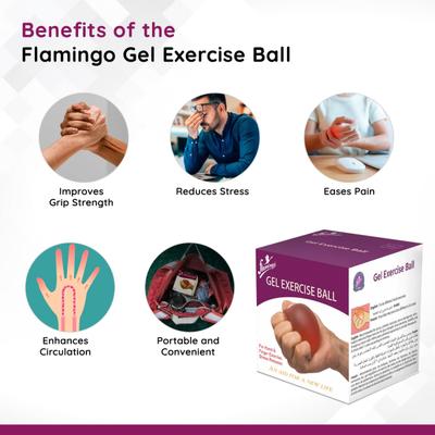 Flamingo Gel Excercise Ball - Red (OC - 2138) (M) - Abdomen/Neck/Arm/Elbow Supports